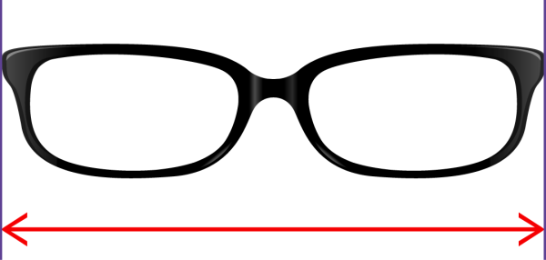 total frame width for glasses